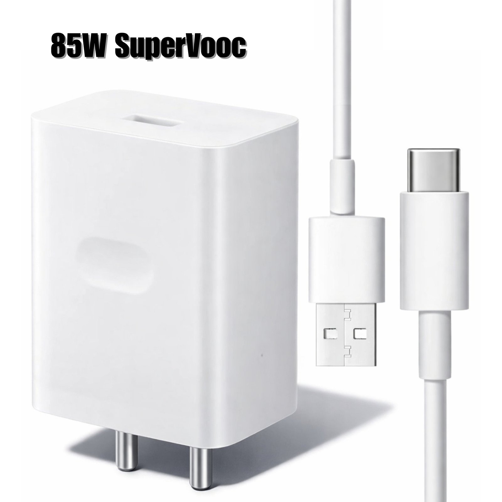 Sulania 85W SuperVooc Charger With USB Type A to Type C Datacable