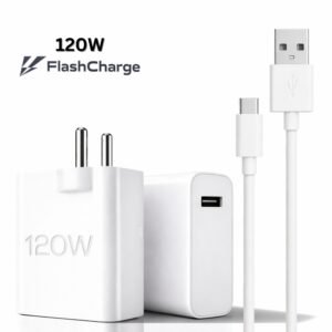 Sulania 120W USB Port Flash Charger With USB Type A to Type C Datacable
