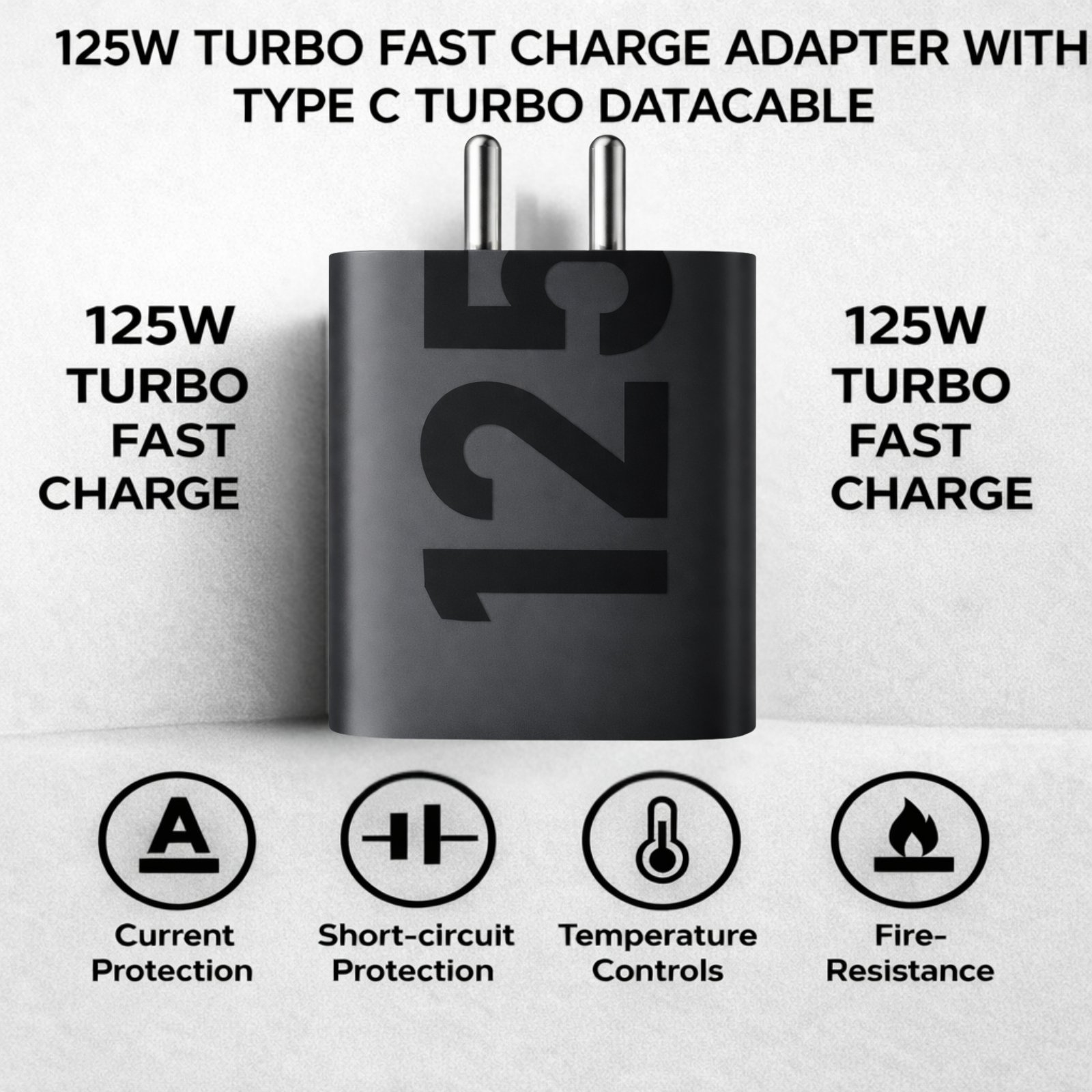 Sulania 125W Turbo Charger With Type C to Type C Datacable - Image 3