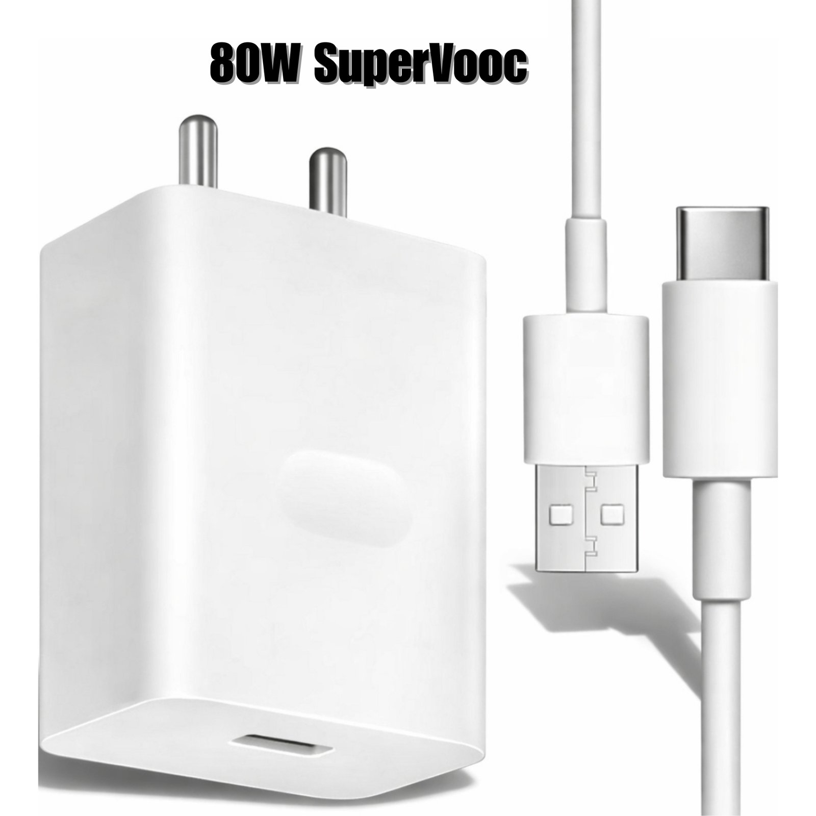 Sulania 80W SuperVooc Charger With USB Type A to Type C Datacable