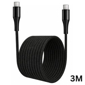 Sulania 80W 3 Meter Type C To Type C Black Braided SuperVooc Datacable