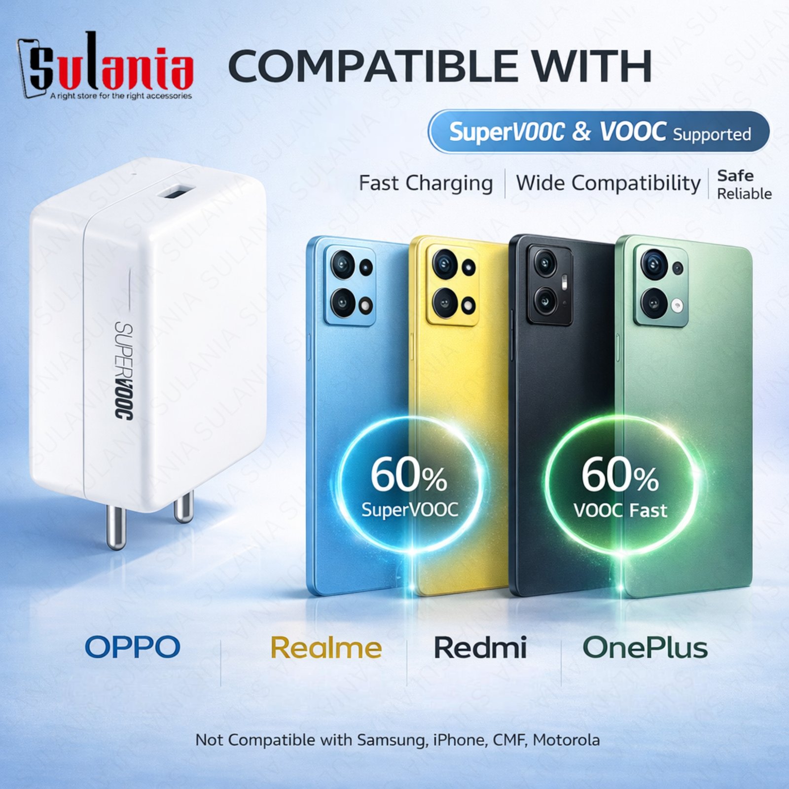 100W SuperVooc Charger With USB Type C Red Data Cable Compatible With Oppo, realme, Redmi, Oneplus, Infinx, Xiaomi Nobile Phones. - Image 4