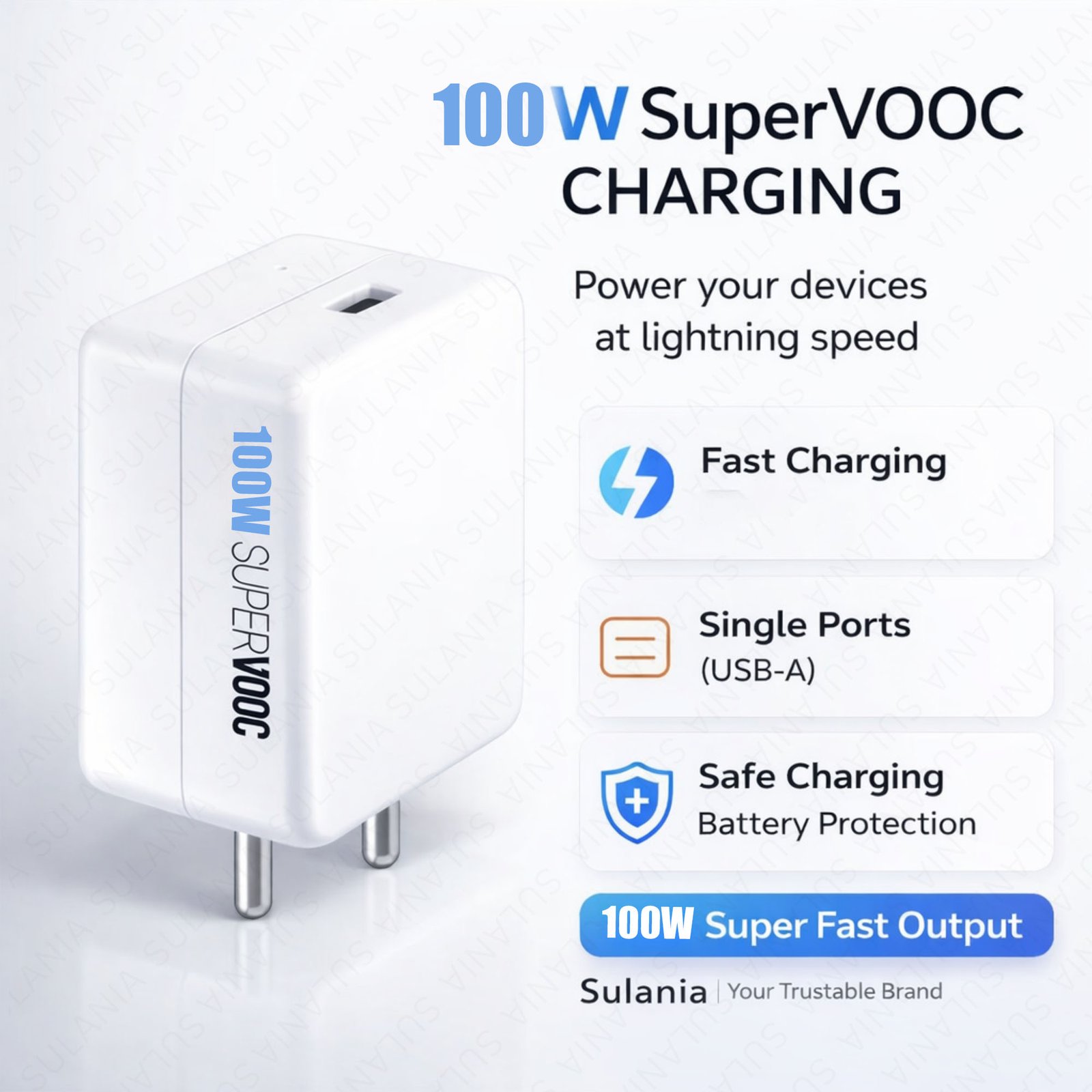 100W SuperVooc Charger With USB Type C Red Data Cable Compatible With Oppo, realme, Redmi, Oneplus, Infinx, Xiaomi Nobile Phones. - Image 3