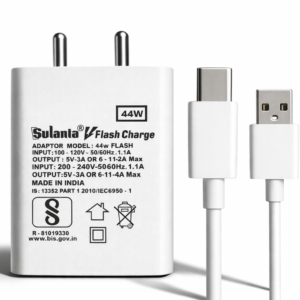 Sulania 44W Flash Charger With USB Type A to Type C Datacable