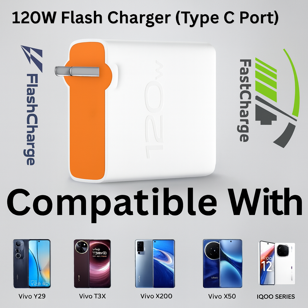 Sulania 120W Flash Charger With USB Type C to Type C Datacable - Image 4