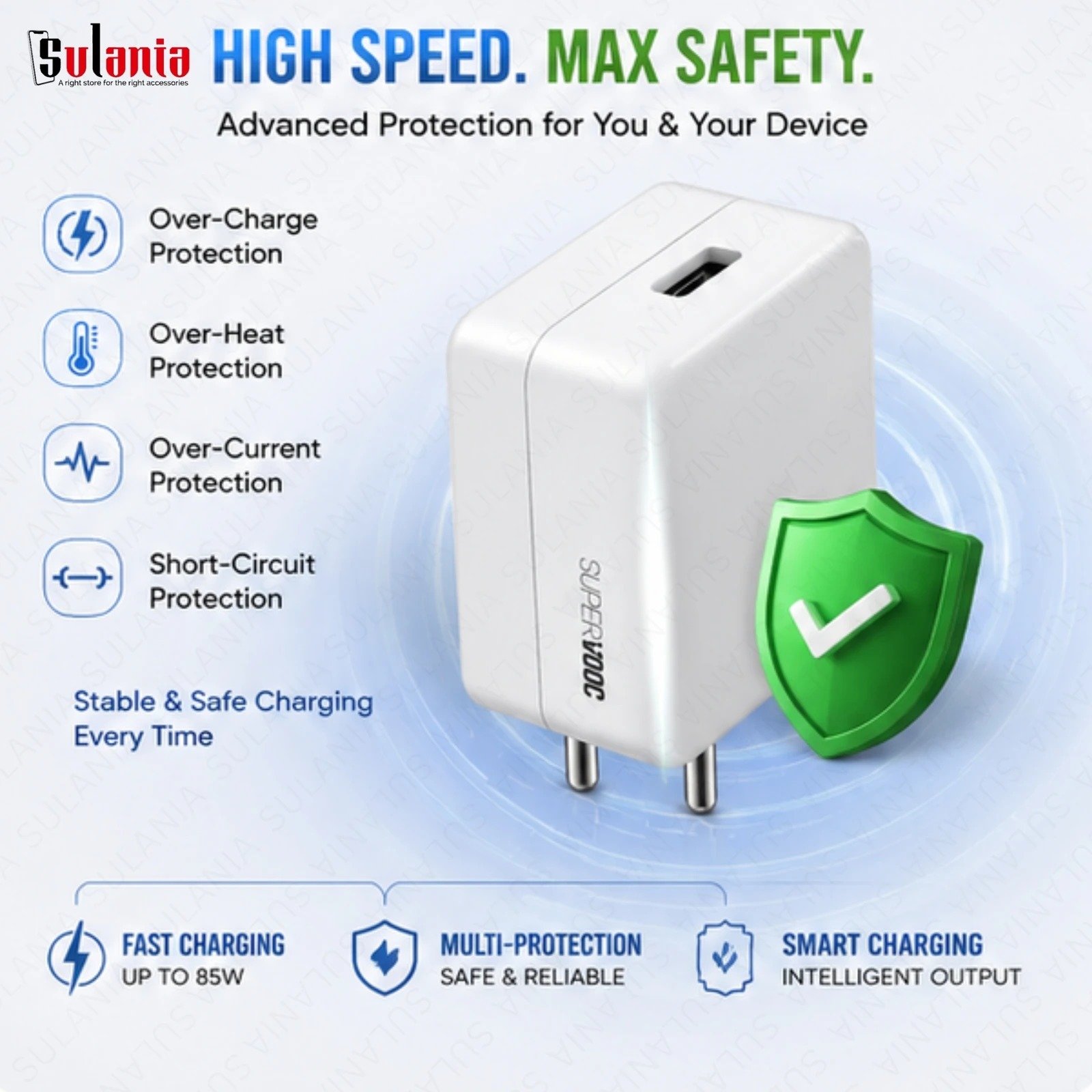 85W SuperVooc Charger With 3In1 Data Cable - Image 2